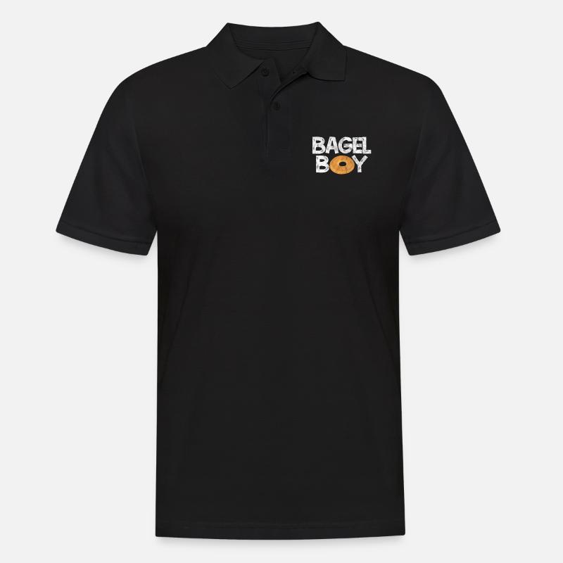 Bagel Junge - Männer Poloshirt - Schwarz