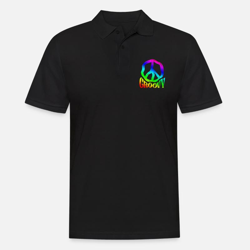 Hippie - Männer Poloshirt - Schwarz