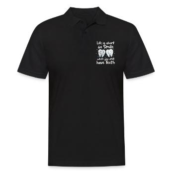 Zahnarzt - Männer Poloshirt - Schwarz - Vorne - Kai (181cm)
