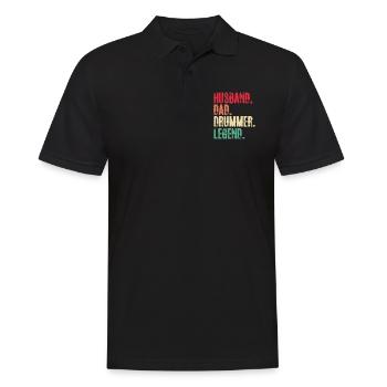 Batterie Père Mari Drummer Fête des Pères Cadeau - Polo Homme - noir - Devant - Kai (181cm)