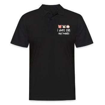 Vegan Veganer Veganismus Tierrechte Geschenk - Männer Poloshirt - Schwarz - Vorne - Kai (181cm)