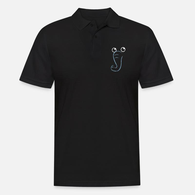Elefant - Männer Poloshirt - Schwarz