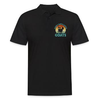 Goat - Men's Polo Shirt - black - Front - Kai (181cm)