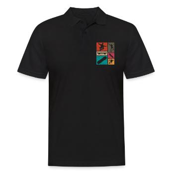 Skateboard Skater Skate Skaten Geschenk - Männer Poloshirt - Schwarz - Vorne - Kai (181cm)