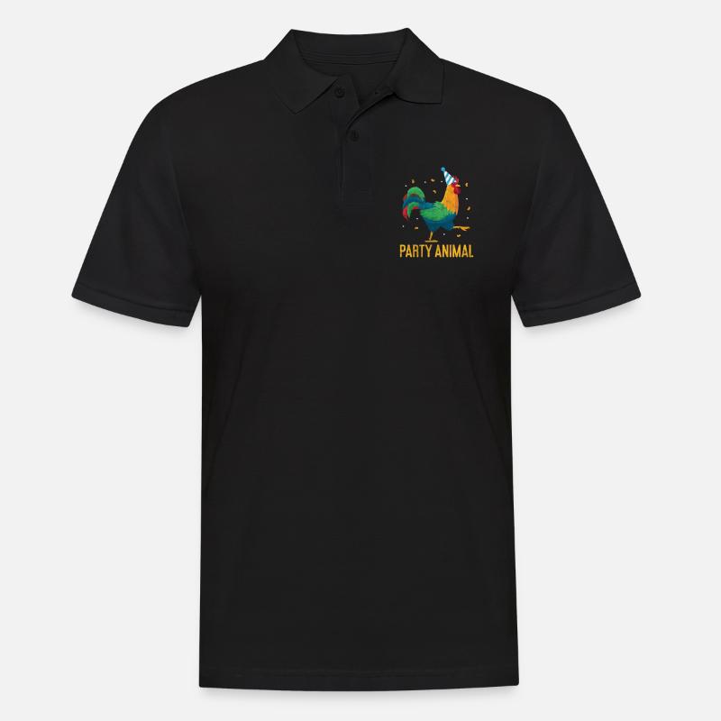 Huhn - Männer Poloshirt - Schwarz