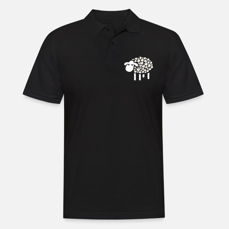 Schaf - Männer Poloshirt - Schwarz