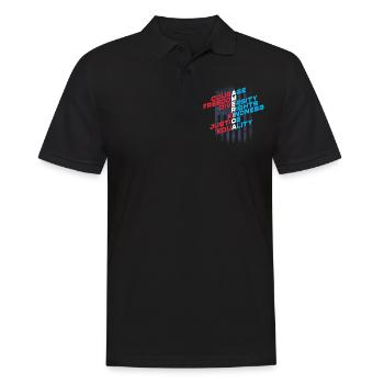 Citoyen américain patriote, Liberté - Polo Homme - noir - Devant - Kai (181cm)