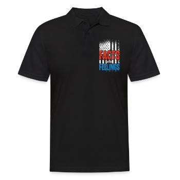 US-Flagge, Fakten Über Gefühle - Männer Poloshirt - Schwarz - Vorne - Kai (181cm)