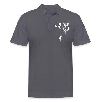 Lustiges Trendiges Kleines Mädchen Mit Drachen - Männer Poloshirt - Anthrazit - Vorne - Nico (186cm)