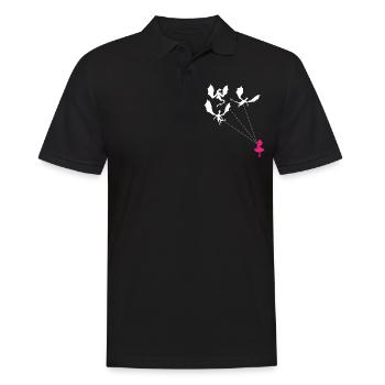 Lustiges Trendiges Kleines Mädchen Mit Drachen - Männer Poloshirt - Schwarz - Vorne - Kai (181cm)