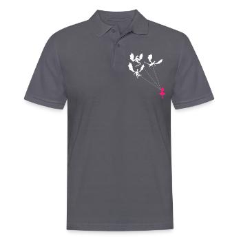 Lustiges Trendiges Kleines Mädchen Mit Drachen - Männer Poloshirt - Anthrazit - Vorne - Nico (186cm)