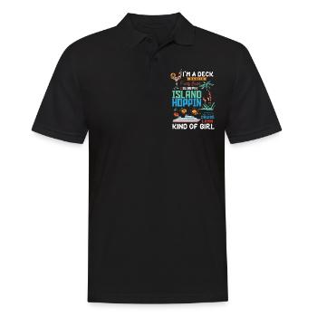 Inselhüpfmädchen, Kreuzfahrtmädchen - Männer Poloshirt - Schwarz - Vorne - Kai (181cm)