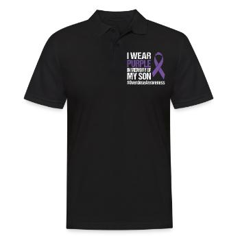 Purple en mémoire de mon fils surdose de drogue - Polo Homme - noir - Devant - Kai (181cm)