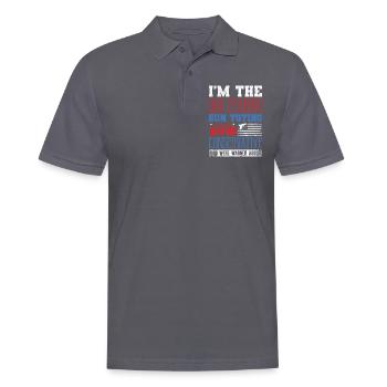 American, God Fear, Flag Wehne Conservative - Men's Polo Shirt - charcoal grey - Front - Nico (186cm)