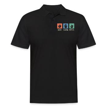 Musique métal, musique rock papier métal - Polo Homme - noir - Devant - Kai (181cm)