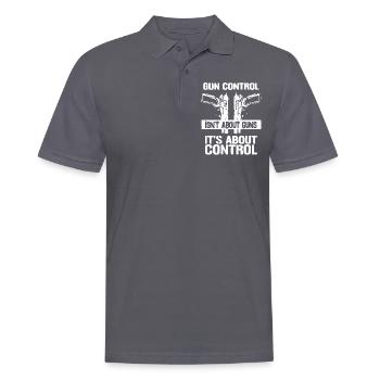Waffenkontrolle, Waffen, Waffenbesitzer - Männer Poloshirt - Anthrazit - Vorne - Nico (186cm)