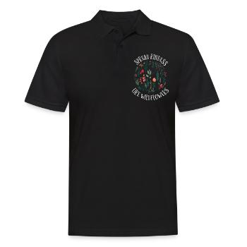Kindness How To Spread Wildflowers - Men's Polo Shirt - black - Front - Kai (181cm)