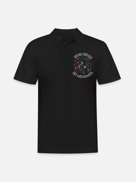 Kindness How To Spread Wildflowers - Men's Polo Shirt - black