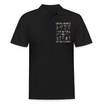 Kindness How To Spread Wildflowers - Men's Polo Shirt - black - Front - Kai (181cm)