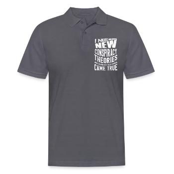 J’ai besoin de nouvelles théories du complot - Polo Homme - charbon - Devant - Nico (186cm)