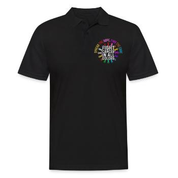 Combattez le cancer de toutes les couleurs - Polo Homme - noir - Devant - Kai (181cm)