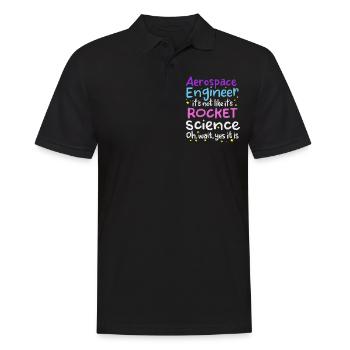 Aerospace Engineer, Rocket Science - Men's Polo Shirt - black - Front - Kai (181cm)