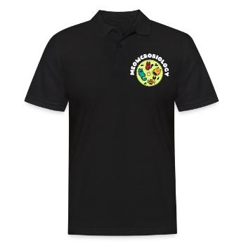 Meowcrobiology, Microbiology Cats - Men's Polo Shirt - black - Front - Kai (181cm)