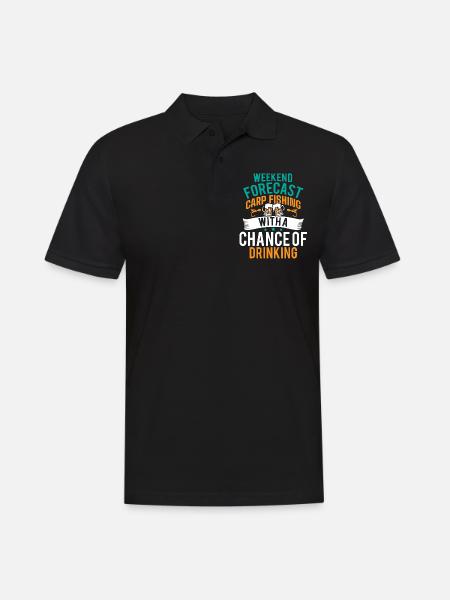 Carp fishing and drinking. - Men's Polo Shirt - black