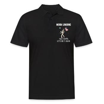 Moon Landing Repeat Astronaut Space Moon - Men's Polo Shirt - black - Front - Kai (181cm)