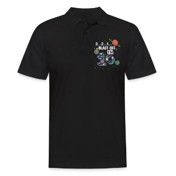 Blast Off Ich Bin 10 Jahre Alt, 10. Geburtstag - Männer Poloshirt - Schwarz - Vorne - Kai (181cm)