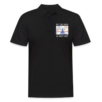 Segelboot Segel Kapitän Retro Segler - Männer Poloshirt - Schwarz - Vorne - Kai (181cm)