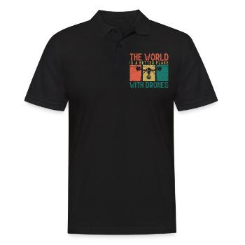 Drone flying, aerial drones, multicopters, drones - Men's Polo Shirt - black - Front - Kai (181cm)