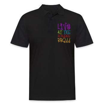 Koreanisches BBQ, Koreanisch - Männer Poloshirt - Schwarz - Vorne - Kai (181cm)