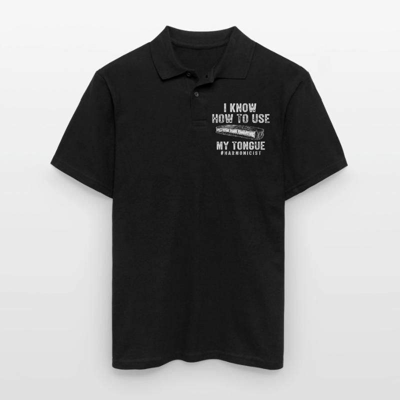 Harmonica player, Unny harmonica Men's Polo Shirt
