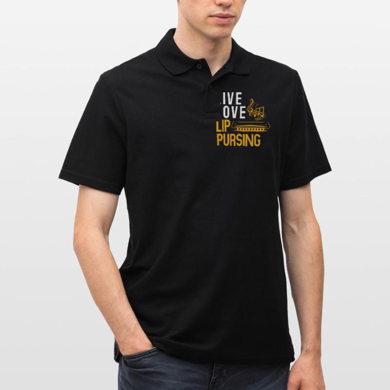Harmonica player, Unny harmonica Men's Polo Shirt