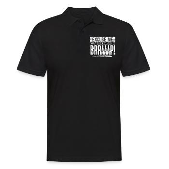 Motocross-Biker - Männer Poloshirt - Schwarz - Vorne - Kai (181cm)