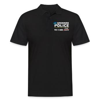 Grammatikpolizei - Englischlehrer - Männer Poloshirt - Schwarz - Vorne - Kai (181cm)