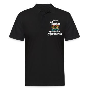 Schlange, Reptil - Schlangen - Männer Poloshirt - Schwarz - Vorne - Kai (181cm)