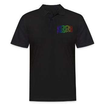 Pixel Look RGB Gaming Grafikkarte Gamer - Männer Poloshirt - Schwarz - Vorne - Kai (181cm)