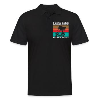 Sprint car races, sprint cars, dirt track races - Men's Polo Shirt - black - Front - Kai (181cm)