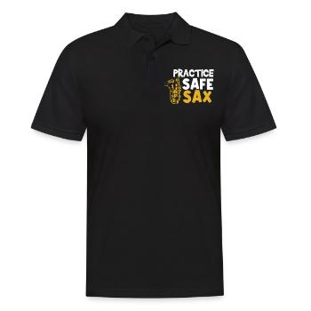 Saxophonist, Saxophone, Sound, Smooth Jazz - Men's Polo Shirt - black - Front - Kai (181cm)
