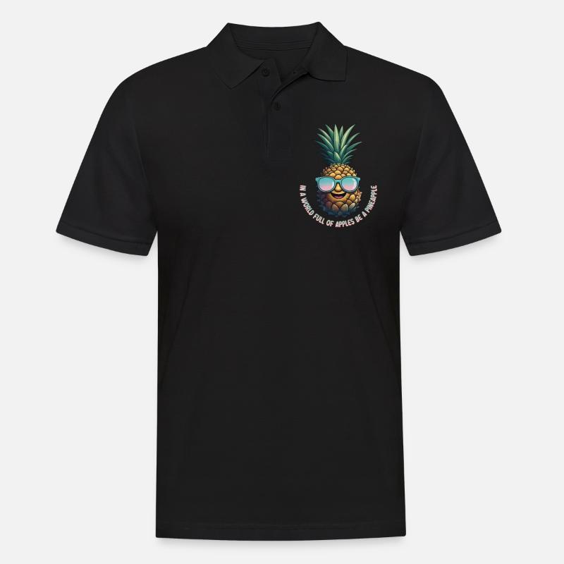 Ananas Pineapple Cool Sonnenbrille Geschenk - Männer Poloshirt - Schwarz