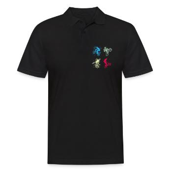 BMX / Bmx / bmx / Geschenkidee / Geburtstag - Männer Poloshirt - Schwarz - Vorne - Kai (181cm)