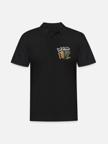 Mein Nachbar hört Volksmusik | ZiachON! - Männer Poloshirt - Schwarz