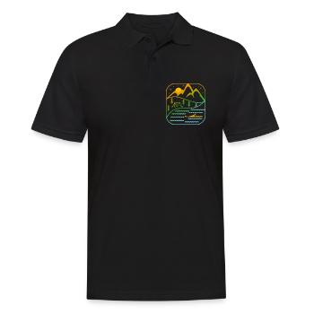 Kajak Outdoor Sport Rudern Paddeln Kanu Design - Männer Poloshirt - Schwarz - Vorne - Kai (181cm)