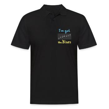 Blues Scale in E - bright - Men's Polo Shirt - black - Front - Kai (181cm)