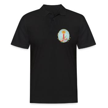 red christmas candle for christmas in frame - Men's Polo Shirt - black - Front - Kai (181cm)