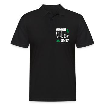 Green Vibes Only - Men's Polo Shirt - black - Front - Kai (181cm)