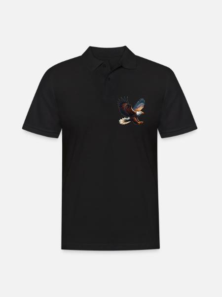 Adler - Männer Poloshirt - Schwarz