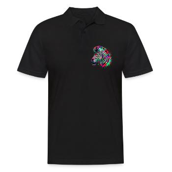 Zebra - Männer Poloshirt - Schwarz - Vorne - Kai (181cm)